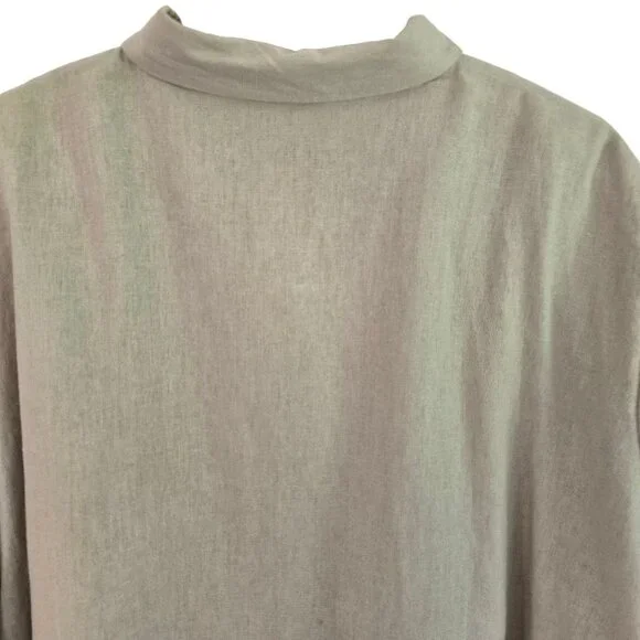 Anna Maxwell Womens Tan 2-Piece Twin Set Shirt & Tank Top Linen Blend 5X - Picture 14 of 16